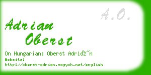 adrian oberst business card